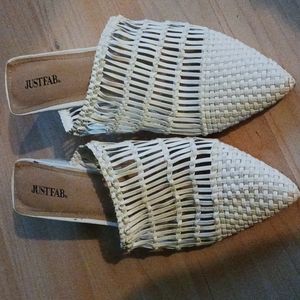 Justfab mules women color white size 9
